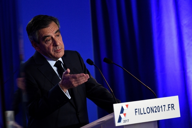 François Fillon lors de sa conférence le 6 février 2017 à Paris