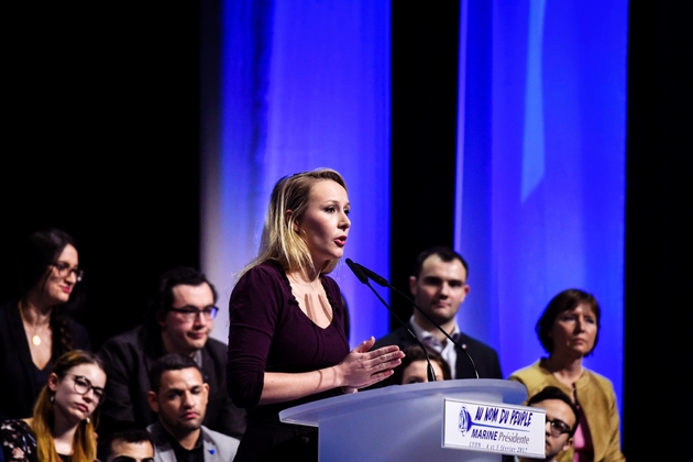 Marion Maréchal-Le Pen lors d'un meeting de campagne à Lyon le 4 février 2017