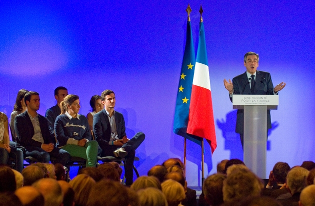 Francois Fillon, lors d'un meeting à Cournon-d'Auvergne, le 7 avril 2017