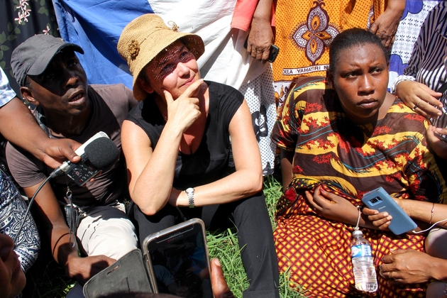 Annick Girardin à Mamoudzou sur l'île de Petite-Terre à Mayotte, le 12 mars 2018