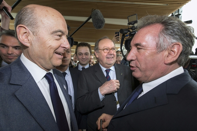 Alain Juppé et François Bayrou le 3 mars 2016 à Paris