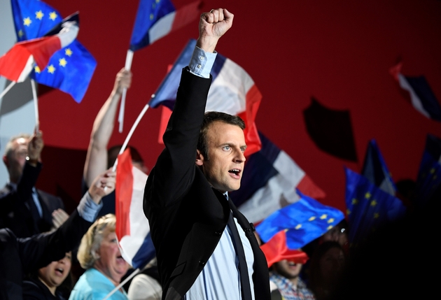 Emmanuel Macron lors d'un meeting à Arras, le 26a vril 2017