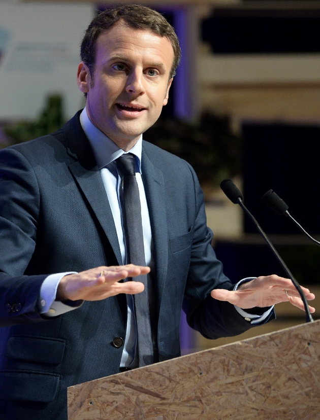 Emmanuel Macron, le 30 mars 2017 à Brest lors du grand débat organisé par le Conseil de l'agriculture français