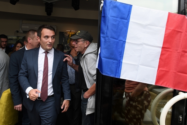 Le président des Patriotes, ancien bras droit de Marine Le Pen, Florian Philippot, à Forbach le 2 septembre 2018