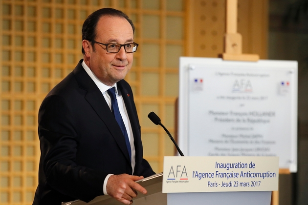 François Hollande inaugure l'Agence Française Anticorruption à Bercy, le 23 mars 2017