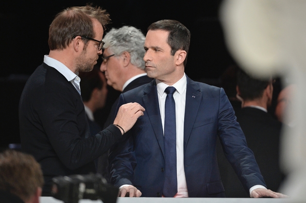 Benoît Hamon avant le débat TV sur TF1 le 20 mars 2017 à Aubervilliers 