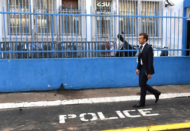 Le président français Emmanuel Macron, le 27 octobre à Cayenne