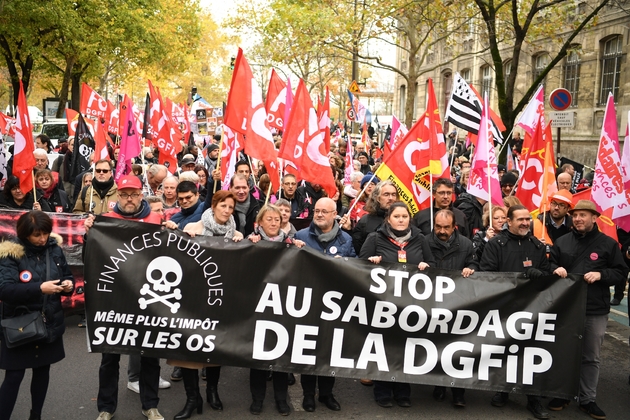 Manifestation des agents des finances publiques, le 14 novembre 2019 à Paris