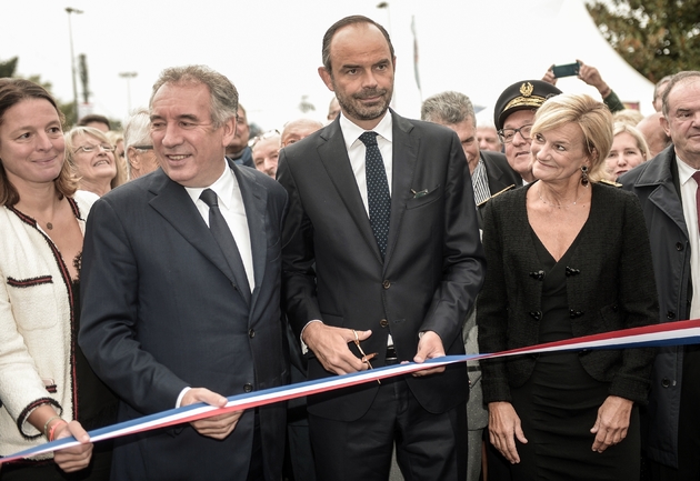 Le Premier ministre Edouard Philippe et le maire de Pau François Bayrou inaugurent la foire annuelle de Pau, le 9 septembre 2017