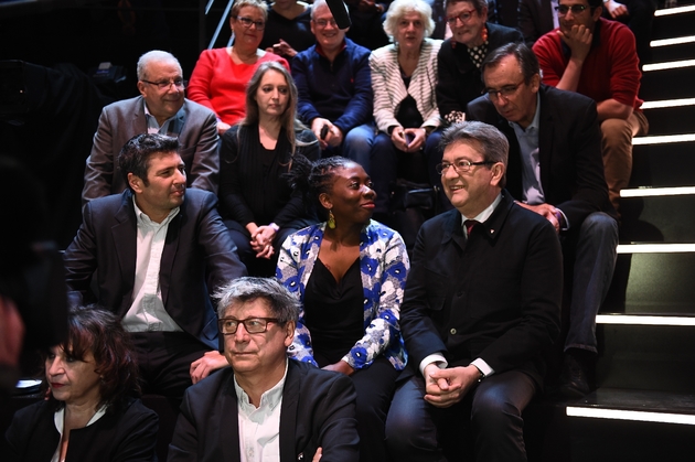 Jean-Luc Mélenchon avant le débat TV sur TF1 le 20 mars 2017 à Aubervilliers 