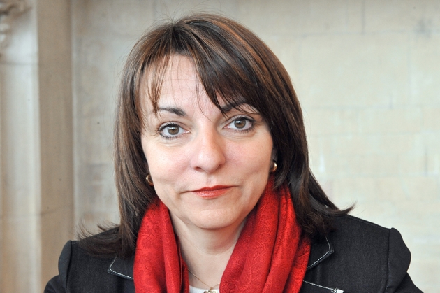 Corinne Féret (PS), sénatrice du Calvados et présidente d'une mission du Sénat sur l'organisation de l'islam en France en 2016, le 23 mars 2008 dans l'Abbaye-aux-Hommes à Caen