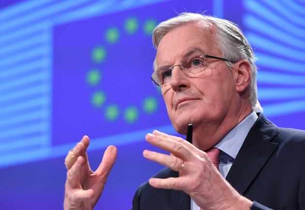 Le Français Michel Barnier, négociateur pour le Brexit, lors d'une conférence de presse à Bruxelles, le 9 février 2018
