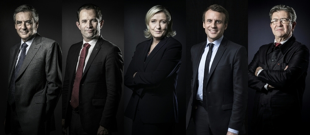 Emmanuel Macron et Marine Le Pen seraient au coude-à-coude au premier tour de l'élection présidentielle, loin devant François Fillon en net recul sur deux semaines, selon un sondage Elabe publié lundi et réalisé pour BFMTV et L'Express.