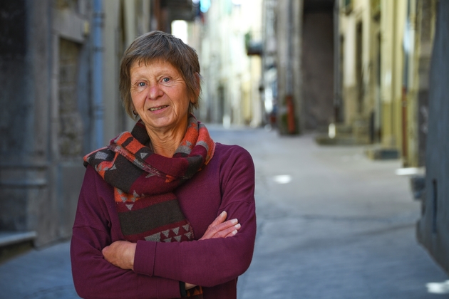 Martine Tescher dans son village de de Puget-Therniers, le 28 avril 2017