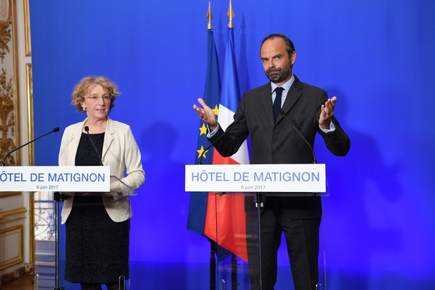 Le Premier ministre Edouard Philippe et la ministre du Travail Muriel Pénicaud donnent une conférence de presse à Matignon Paris, le 6 juin 2017