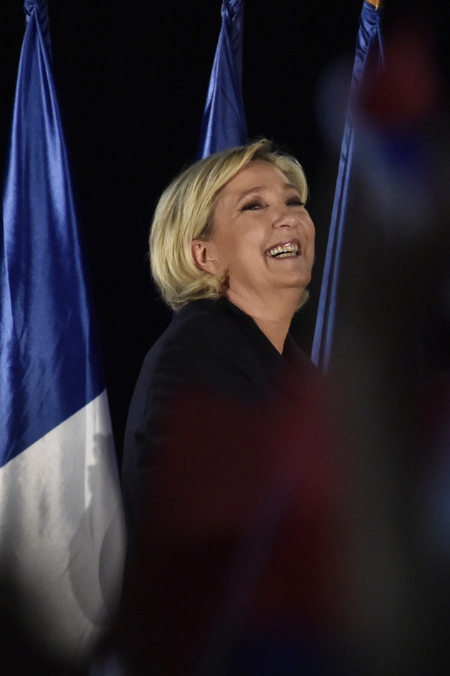 Marine Le Pen, candidate Front national à la présidentielle, à Mirande (Gers) le 9 mars 2017