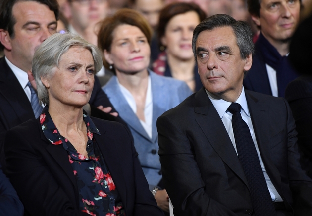 Penelope et François Fillon, le 29 janvier 2017 lors d'un meeting à Paris