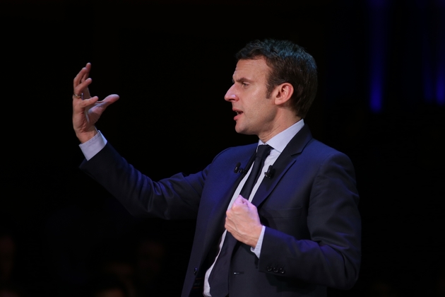 Le candidat à la présidentielle française Emmanuel Macron à Londres, le 21 février 2017