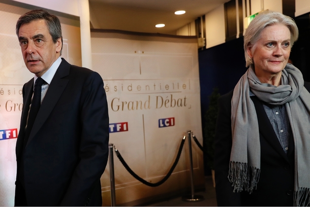 Francois Fillon et sa femme Penelope Fillon, le 20 mars 2017 à Paris 