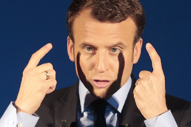 Le candidat à la présidentielle d'En Marche! Emmanuel Macron le 7 avril 2017 à Furiani